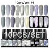 7/10/12PCS/SET Cat Magnetic Gel Nail Polish Set 9D Reflective Glitter Gel Semi Permanent UV Gel Soak Off Sparkling Nail Art Kits