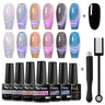 7/10/12PCS/SET Cat Magnetic Gel Nail Polish Set 9D Reflective Glitter Gel Semi Permanent UV Gel Soak Off Sparkling Nail Art Kits