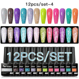 7/10/12PCS/SET Cat Magnetic Gel Nail Polish Set 9D Reflective Glitter Gel Semi Permanent UV Gel Soak Off Sparkling Nail Art Kits