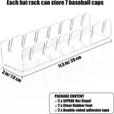 7-Holes Baseball Cap Display Rack Durable Clear Acrylic Hat Holder for Home Closet Storage Organization Stores Decoratio