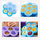 7 Holes Reusable Silicone Baby Food Freezer Tray Crisper Egg Bite Mold BPA Free Storage Baby Food Storage Containers With Lid