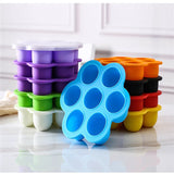 7 Holes Reusable Silicone Baby Food Freezer Tray Crisper Egg Bite Mold BPA Free Storage Baby Food Storage Containers With Lid