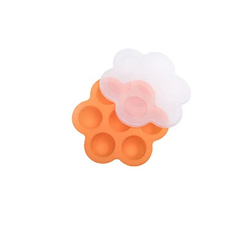 7 Holes Reusable Silicone Baby Food Freezer Tray Crisper Egg Bite Mold BPA Free Storage Baby Food Storage Containers With Lid