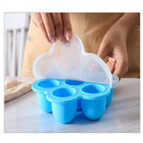 7 Holes Reusable Silicone Baby Food Freezer Tray Crisper Egg Bite Mold BPA Free Storage Baby Food Storage Containers With Lid