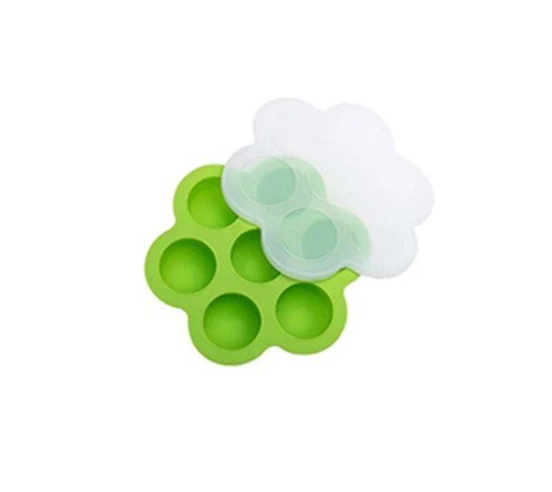 7 Holes Reusable Silicone Baby Food Freezer Tray Crisper Egg Bite Mold BPA Free Storage Baby Food Storage Containers With Lid