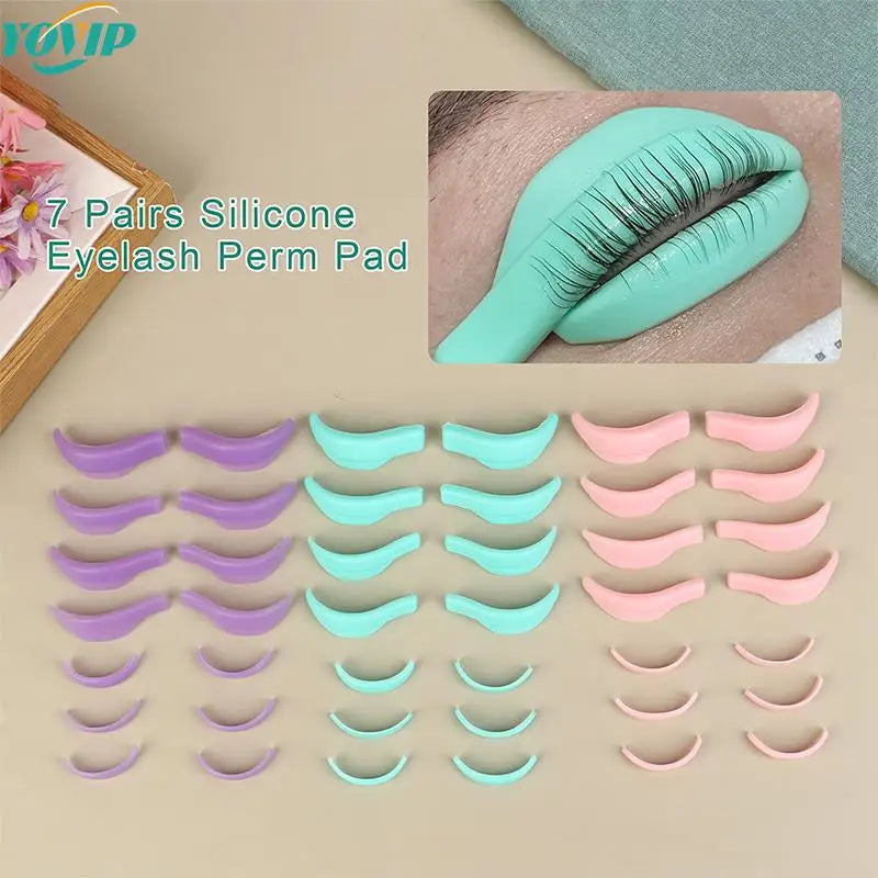 7 Pairs Silicone Eyelash Perm Pad Recycling Makeup Lifting Lashes Rods Shield 3D Eyelash Curler Accessories Applicator Tools