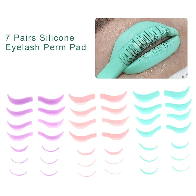 7 Pairs Silicone Eyelash Perm Pad Recycling Makeup Lifting Lashes Rods Shield 3D Eyelash Curler Accessories Applicator Tools