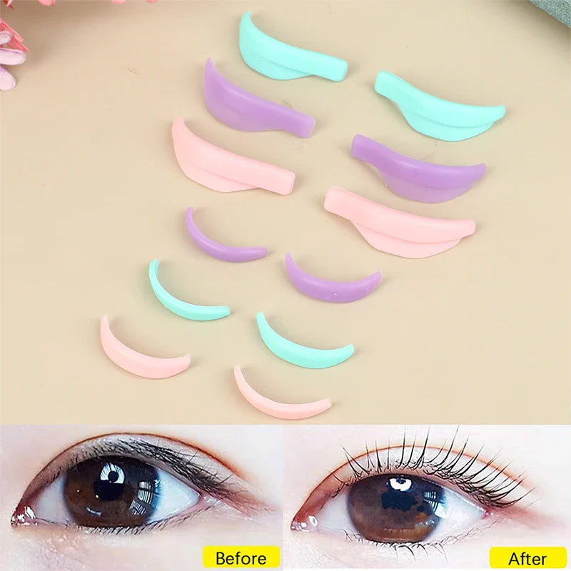 7 Pairs Silicone Eyelash Perm Pad Recycling Makeup Lifting Lashes Rods Shield 3D Eyelash Curler Accessories Applicator Tools