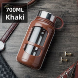 700/1000ml Large Capacity Portable Glass Water Bottles Outdoor Sports Water Bottle Leak-proof Bike Climbing Drinkware