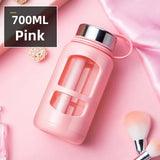 700/1000ml Large Capacity Portable Glass Water Bottles Outdoor Sports Water Bottle Leak-proof Bike Climbing Drinkware