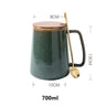 700ml Europe Retro Ceramic Mug With Spoon Coffee Creative Office Office Tea Drink Drinkware Couples Gift