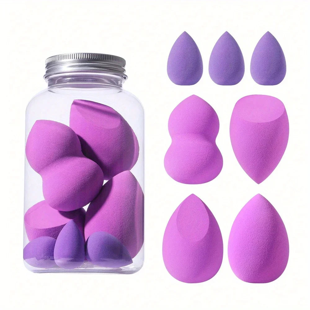 7Pcs Makeup Sponge with Storage Box Foundation Powder BB Cream Professional Cosmetic Puff Sponge Tools Make Up Accessorie