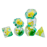 7Pcs/set Multi-Faceted Digital Dice Set Filled with Ducks Animal Acrylic Table Game Opaque Polyhedral Dice for DND Dice Tabletop