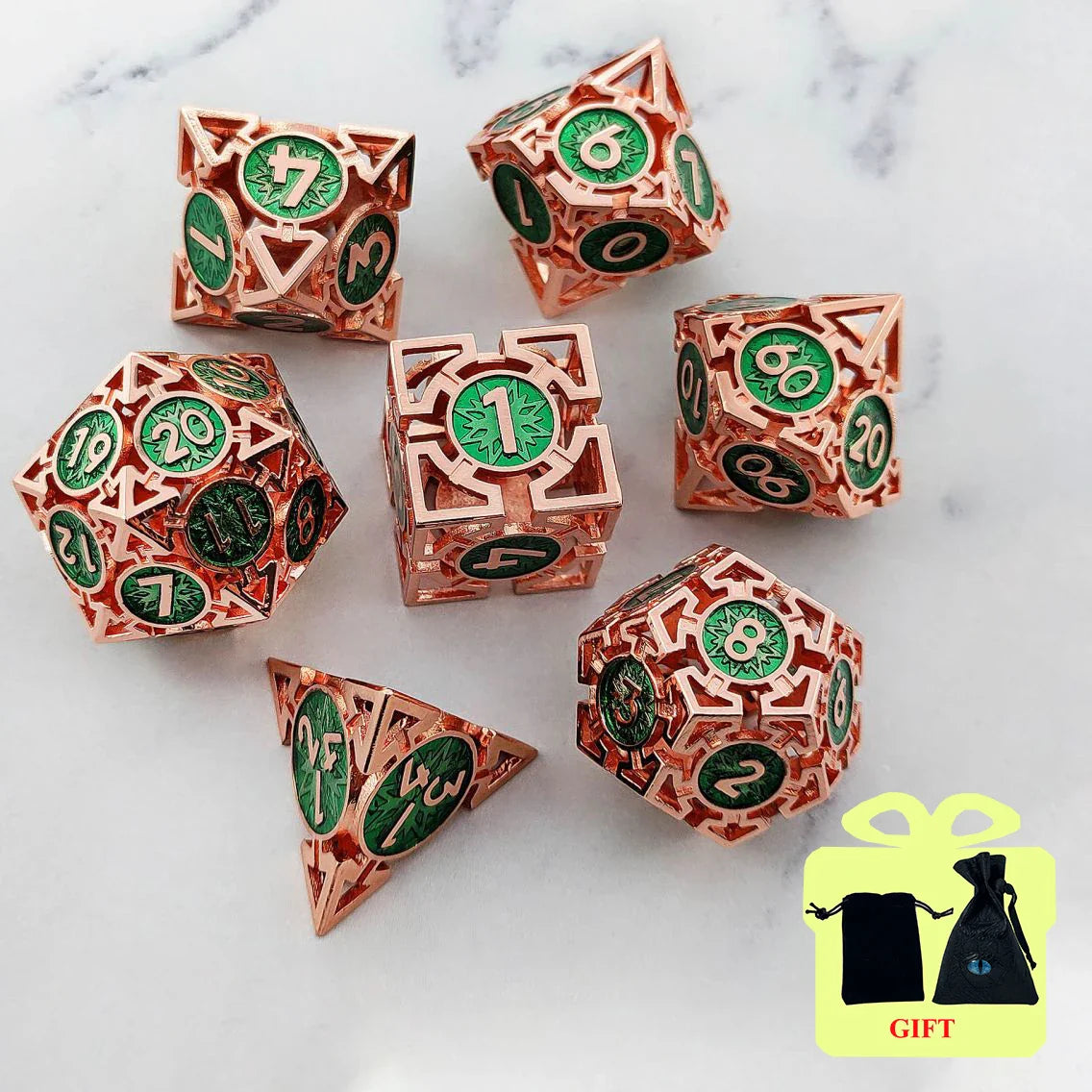 7pcs Dnd Dice Set for TRPG&RPG D&D Dice 7 PCs DND Dice Polyhedral Dice Set for Role Playing Game RPG Pathfinder D20 D8 D6 D4