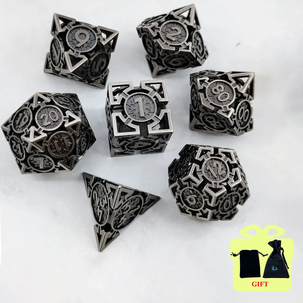 7pcs Dnd Dice Set for TRPG&RPG D&D Dice 7 PCs DND Dice Polyhedral Dice Set for Role Playing Game RPG Pathfinder D20 D8 D6 D4