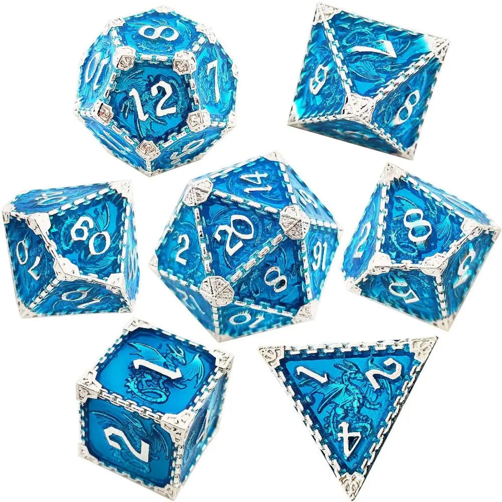 7pcs Dnd Dice Set for TRPG&RPG D&D Dice 7 PCs DND Dice Polyhedral Dice Set for Role Playing Game RPG Pathfinder D20 D8 D6 D4