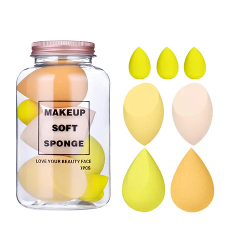 7pcs Makeup Sponges Egg Blender Cosmetics Powder Puff Foundation Loose Blush Mini Puffs Make Up Sponge Beauty Tools Accessories