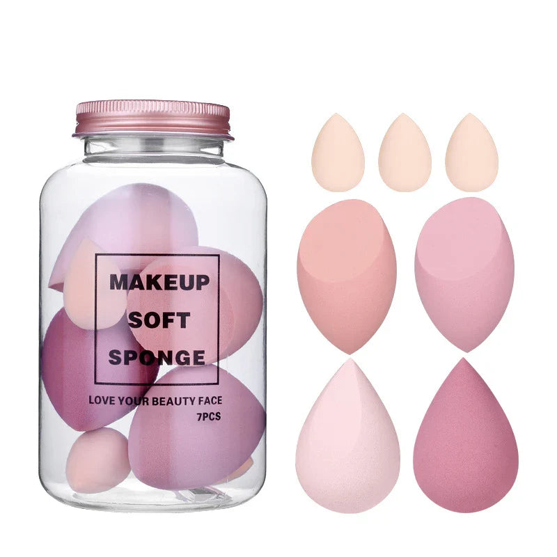 7pcs Makeup Sponges Egg Blender Cosmetics Powder Puff Foundation Loose Blush Mini Puffs Make Up Sponge Beauty Tools Accessories