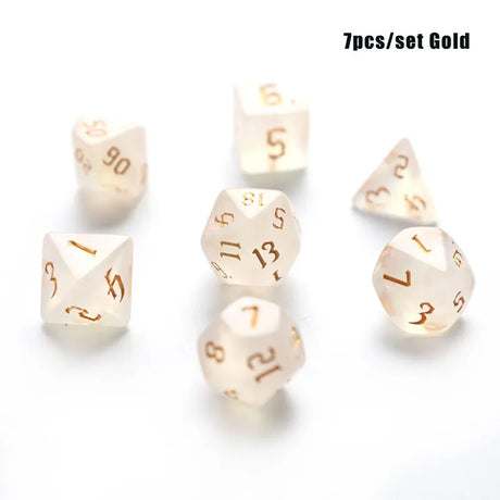 7pcs/set Polyhedral 7-Die Carved Pattern Dice Set D4 D6 D8 D10 D% D12 D20 For Game