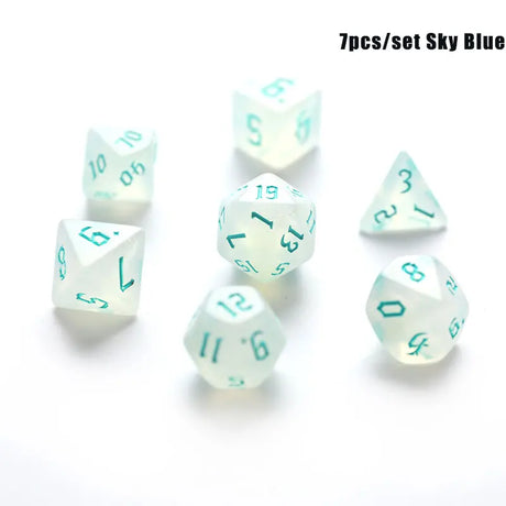 7pcs/set Polyhedral 7-Die Carved Pattern Dice Set D4 D6 D8 D10 D% D12 D20 For Game