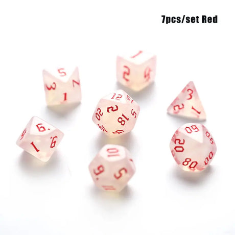 7pcs/set Polyhedral 7-Die Carved Pattern Dice Set D4 D6 D8 D10 D% D12 D20 For Game