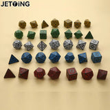 7pcs/set Polyhedral 7-Die Carved Pattern Dice Set D4 D6 D8 D10 D% D12 D20 For Game