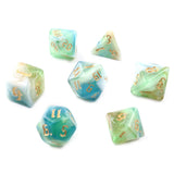 7pcs/set Polyhedral 7-Die Carved Pattern Dice Set D4 D6 D8 D10 D% D12 D20 For Game