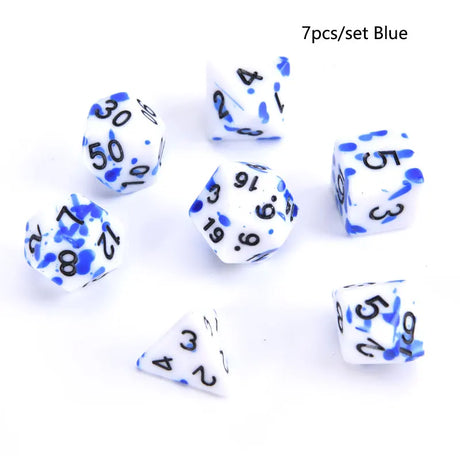 7pcs/set Polyhedral 7-Die Carved Pattern Dice Set D4 D6 D8 D10 D% D12 D20 For Game