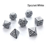 7pcs/set Polyhedral 7-Die Carved Pattern Dice Set D4 D6 D8 D10 D% D12 D20 For Game