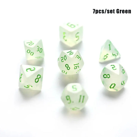 7pcs/set Polyhedral 7-Die Carved Pattern Dice Set D4 D6 D8 D10 D% D12 D20 For Game