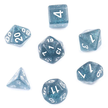 7pcs/set Polyhedral 7-Die Carved Pattern Dice Set D4 D6 D8 D10 D% D12 D20 For Game