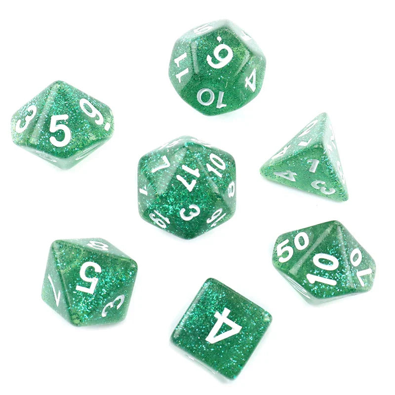 7pcs/set Polyhedral 7-Die Carved Pattern Dice Set D4 D6 D8 D10 D% D12 D20 For Game