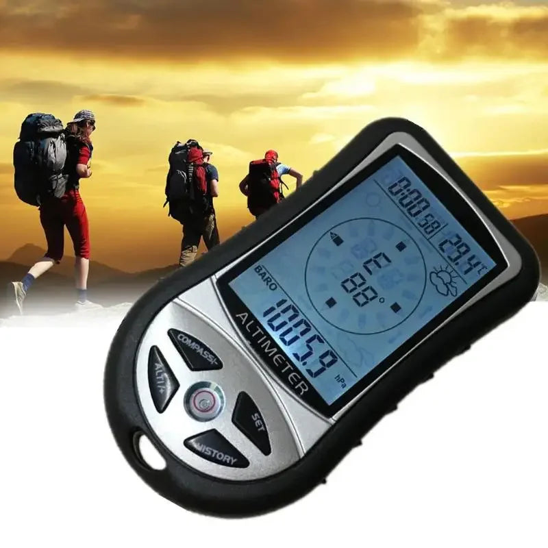 8 in 1 Handheld Navigation Compass altimeter thermometer barometer Outdoor Hiking Camping Fishing Compass