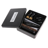 8pcs/set Shoes Care Kit Cleaning Shine Polish Brushes Set With Iron Tin Box