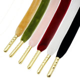 90/120/150/180CM Length Wide Velvet Surface Shoelaces 6 Colors Luxurious Women Men Black White Colorful Suede Luxury Shoes Laces