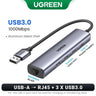 UGREEN USB3.0 Ethernet Adapter 1000Mbps USB RJ45 USB HUB For Laptop Xiaomi Mi Box S/3 Windows Ethernet HUB USB Lan Network Card