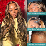 13x6 Hd Lace Frontal Wig Honey Blonde Body Wave Lace Front Wig Highlight Wig Human Hair 13x4 Colored Human Hair Wigs