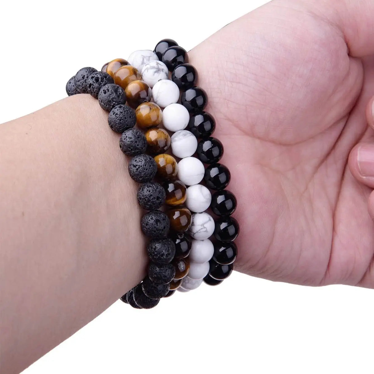 Natural 8mm Gorgeous Semi-Precious Healing Crystal Stretch Bead Bracelet For Men And Women As A Gift