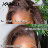 Glueless13x6 Full Frontal HD Lace Wig Chocolate Brown Colored Human Hair  Body Wave Pre Plucked Natural Hairline For Black Woman