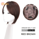 MEIFAN Middle Part Fake Bangs Fringe Synthetic Topper Hairpiece Clip-In Bang Extension Natural Invisible Clourse Hairpiece Women