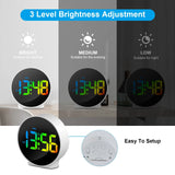 Deeyaple Colorful Alarm Clock Desk Clock Memory Function 12 24H LED Digital Table Clocks Dual Alarm Snooze Bedroom Bedside Clock