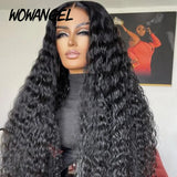 Wow Angel 5x5 HD Lace Closure Curly Wigs Glueless Brazilian Remy Hair Melt All Skins Natural Hairline Human Hair Wigs For Woman