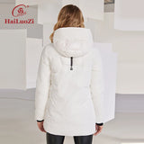 HaiLuoZi 2022 New Winter Women's Jacket Warm and Thick Short Fashion Zipper Design Hooded High Neck Female Parka Women Coat 886