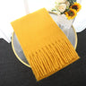 Winter Scarf Women Luxury Autumn Winter Cashmere Scarf Thickened Warm Shawl Classic Tassels Fluffy Scarf Solid Color Soft Shawl