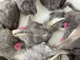 15pcs/lot 0.35/pc pet kitten playing toys real rabbit fur mouse with sound for cat toy