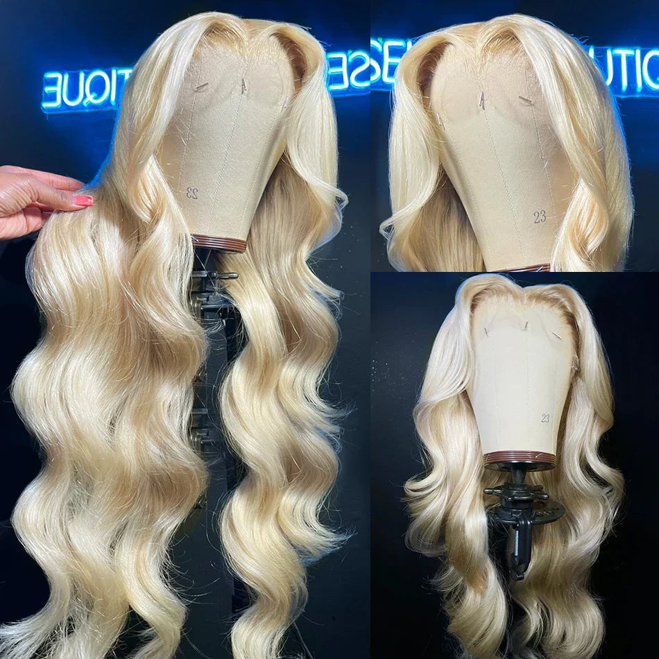 34 30 Inch 613 Hd Lace Frontal Wig 13x6 Body Wave Brazilian 250 Density Blonde Lace Front Wig Human Hair Colored Wigs For Women