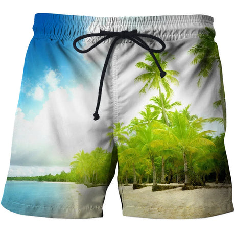 Landscape 3D print, beach pants lead the way.  Fashion trend Advanced fabrics are comfortable and soft