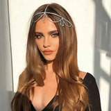 Trendy Simple Tassel Headpiece Chain Bridal Forehead Hair Accessories Rhinestone Crystal Hair Head Chain Headband Jewelry Indian