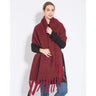 Winter Scarf Women Luxury Autumn Winter Cashmere Scarf Thickened Warm Shawl Classic Tassels Fluffy Scarf Solid Color Soft Shawl