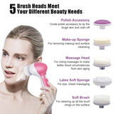 5 IN 1 Electric Facial Deep Cleaning Brush Facial Cleaning Machine Spa Skin Care Kit Pore And Body Cleanser Tool Beauty Massager